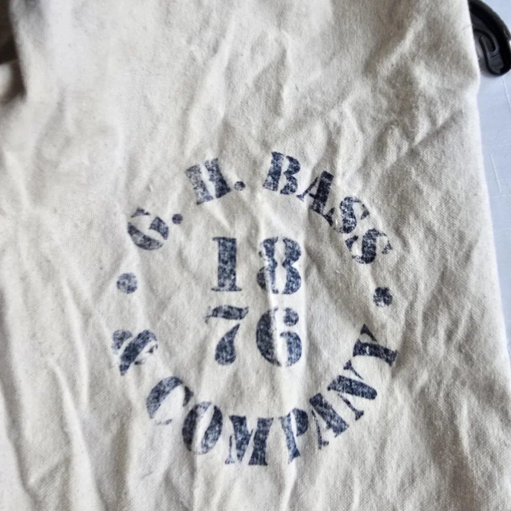 G.H. Bass & Co. Cream and Black Canvas Duffel Bag Vintage 90's Laundry Utility